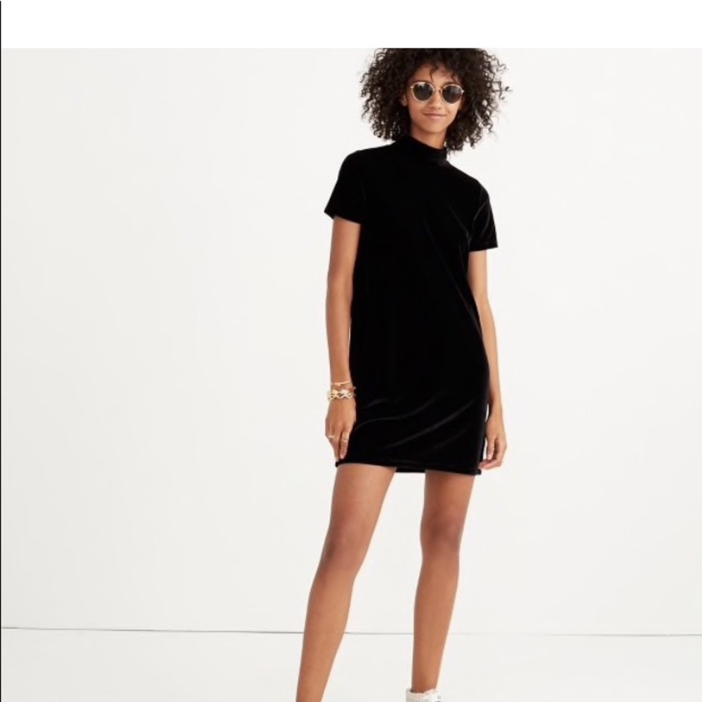 Madewell Velvet mockneck dress